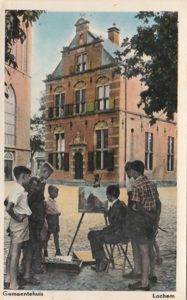 LOCHEM Gemeentehuis met Schilder kl.f., Verzenden, 1960 tot 1980, Gelopen, Gelderland