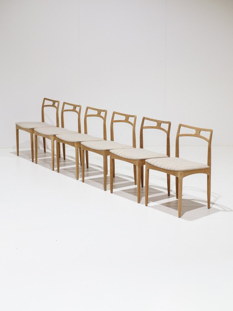 6x Eetkamerstoelen Johannes Andersen 94 eiken Deens vintage, Huis en Inrichting, Ophalen, Hout, -, Zo goed als nieuw