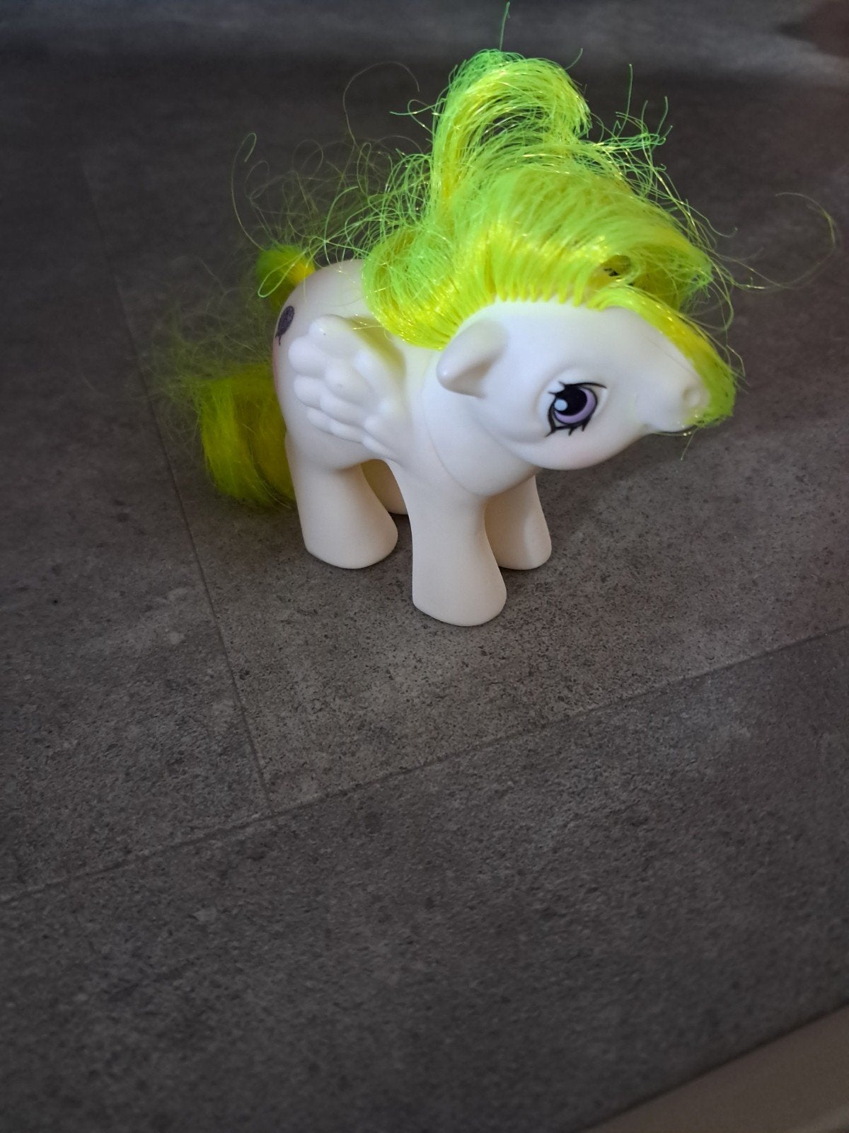 Vintage My Little Pony Pegasus met neon geel haar, Ophalen of Verzenden, Gebruikt