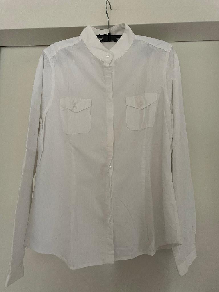 Purdey: z.g.a.n. off-white babyrib bloesje maat 38, Maat 38/40 (M), Verzenden, Wit, Zo goed als nieuw