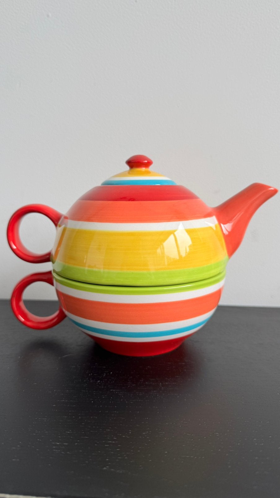 Theepot en kop in 1 Riverdale collection, Huis en Inrichting, Keuken | Servies, Gebruikt, Keramiek, Ophalen of Verzenden, Theepot