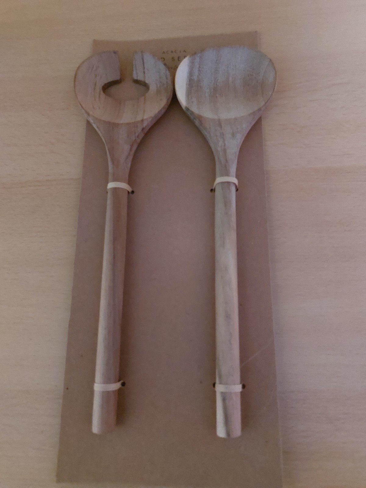 Acacia Houten Saladebestek - Nieuw in Verpakking, Overige typen, Hout, Nieuw, Ophalen of Verzenden