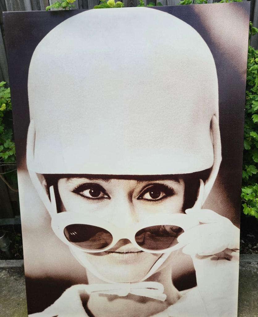 Fotokunstwerk van Audrey Hepburn op canvas, Ophalen of Verzenden