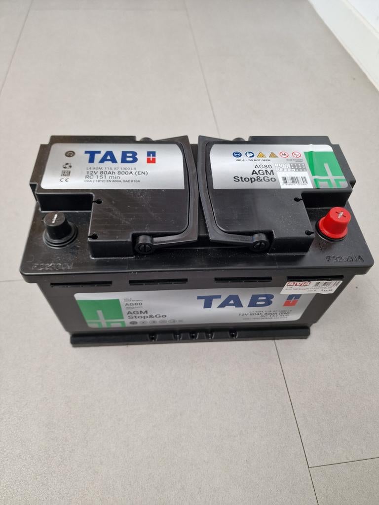 TAB AGM Stop&Go Accu 12V 80Ah 800A (EN), Ophalen, Gebruikt, Universele onderdelen