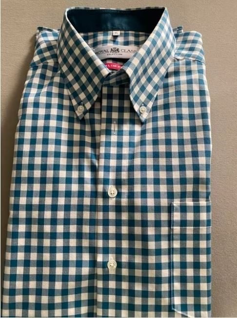 Royal Class Slim Fit overhemd - XL (43/44), Kleding | Heren, Royal Class, Blauw, Ophalen of Verzenden, Zo goed als nieuw