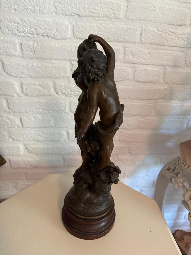 Antiek bronzen beeld 'Douce Ivresse' - Moreau, Groep mensen, Ophalen of Verzenden, Brons, Beeld