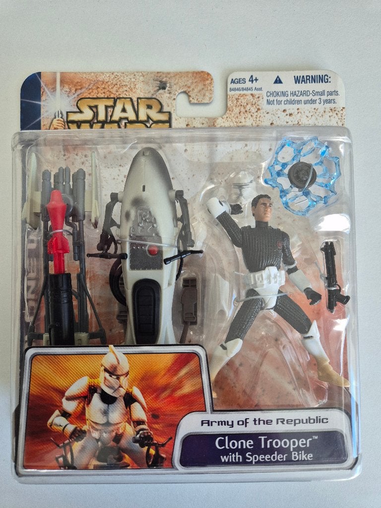 Star Wars CW 2003 Deluxe Clone Trooper with SpeederBike, Verzamelen, Ophalen of Verzenden, Nieuw, Actiefiguurtje