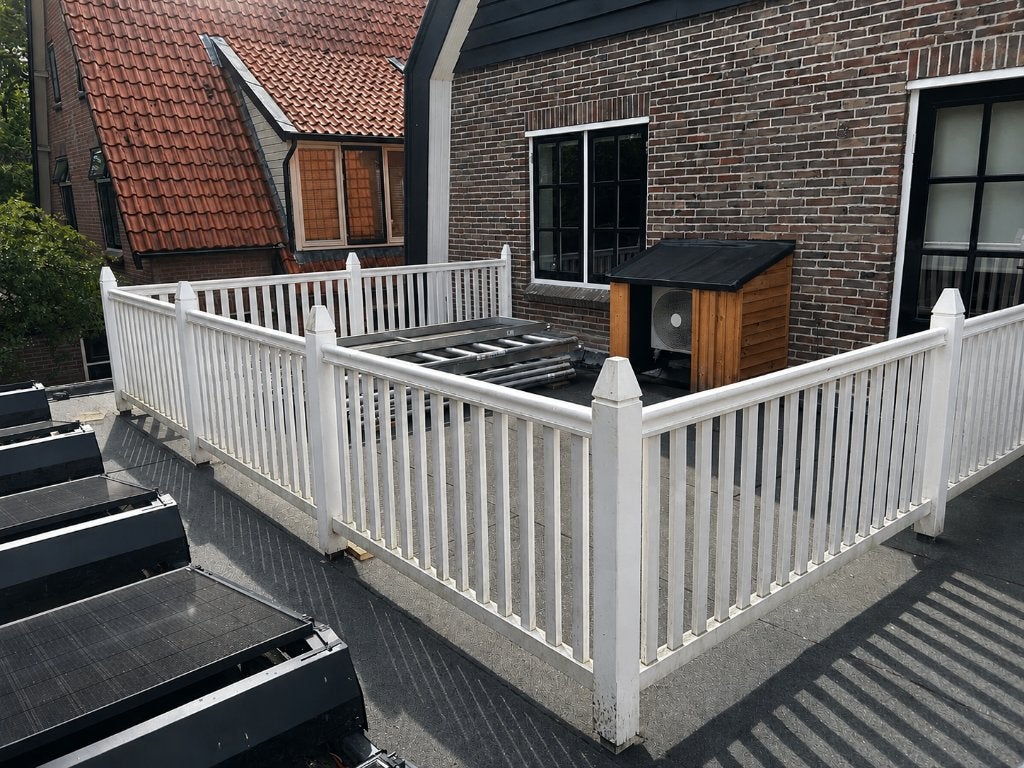 Wit Hardhouten hek te koop!, Tuin en Terras, Ophalen, Gebruikt, Hout, Tuinhek