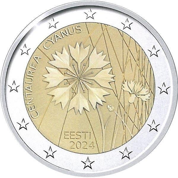 2 euro Estland 2024 - Korenbloem (UNC), Ophalen of Verzenden, Estland, 2 euro, Losse munt