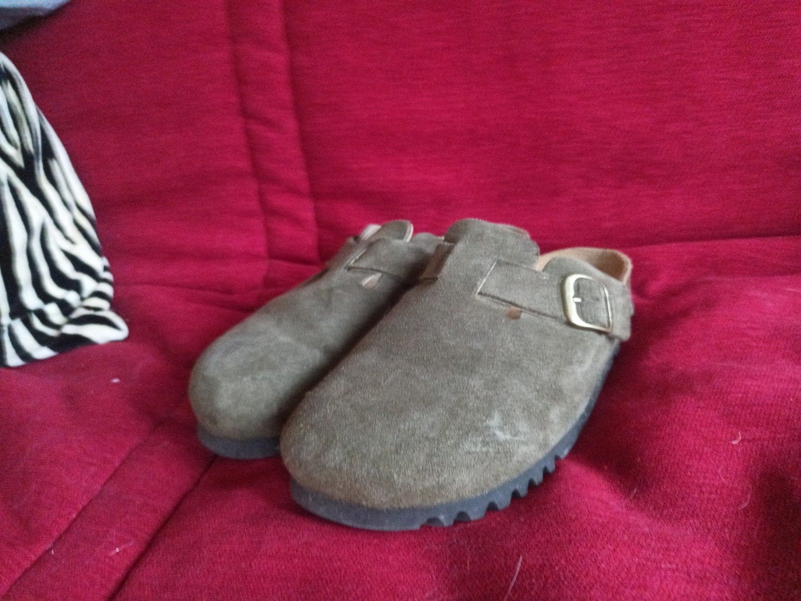 Scholl suede falso cloggs 38, Scholl, Overige kleuren, Zo goed als nieuw, Sandalen of Muiltjes