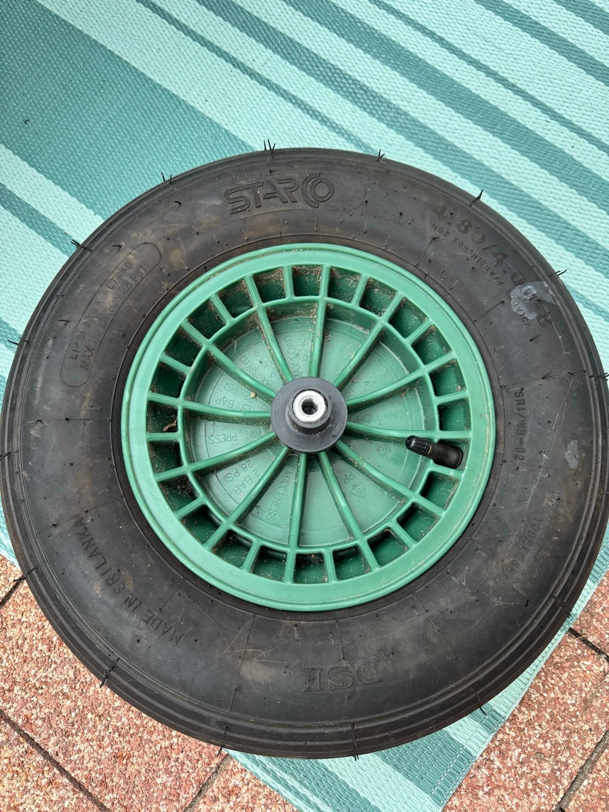 Stard kruiwagenwiel 4.80/4.00-8 met groene velg, Ophalen, Nieuw