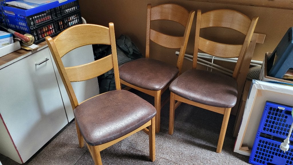4 blank eiken stoelen, Ophalen