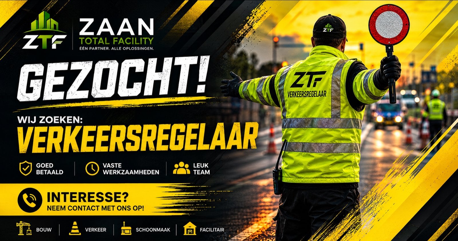 Verkeersregelaar gezocht, 33 - 40 uur, Overige niveaus, Vanaf 1 jaar, Overige vormen