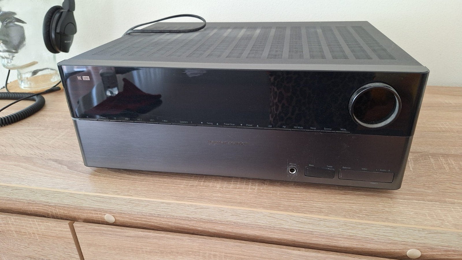 Harman Kardon HK 3390/230 Receiver + 2 Pure Acoustics Speake, Vloerstaande luidspreker, Gebruikt, Inclusief kabels, Harman Kardon