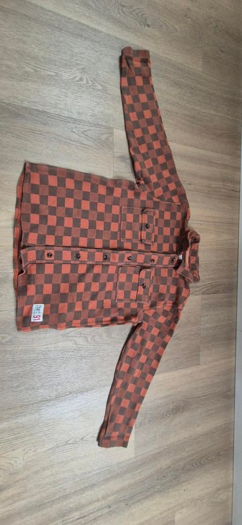 Leuke noppies houthakkers blouse, maat 128, Kinderen en Baby's, Overhemd of Blouse, Ophalen of Verzenden, Zo goed als nieuw, Jongen