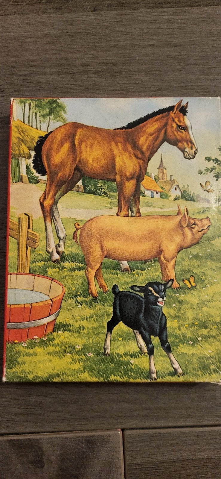 Retro houten puzzel boerderij dieren 24 stukjes, Ophalen, Gebruikt