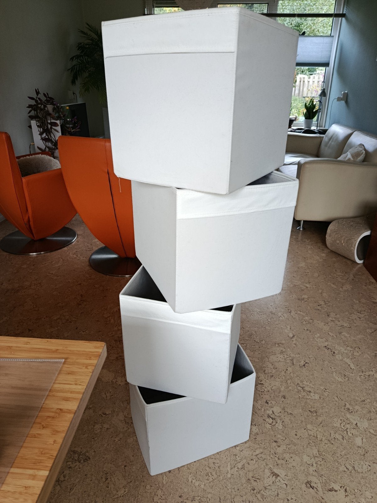 4x Dröna opbergbak voor Kallax kast, Ophalen of Verzenden, Gebruikt, Wit, Textiel