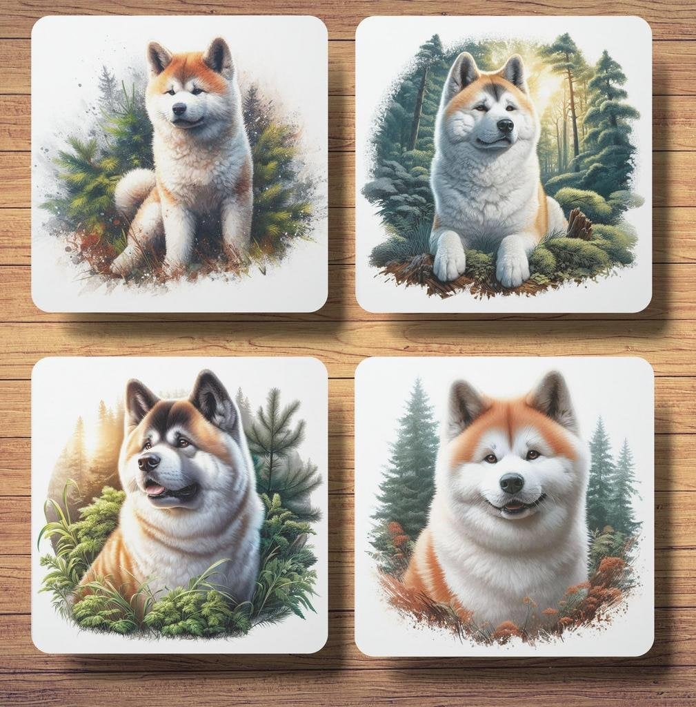 Akita Bos onderzetters met houder, Ophalen of Verzenden, Nieuw