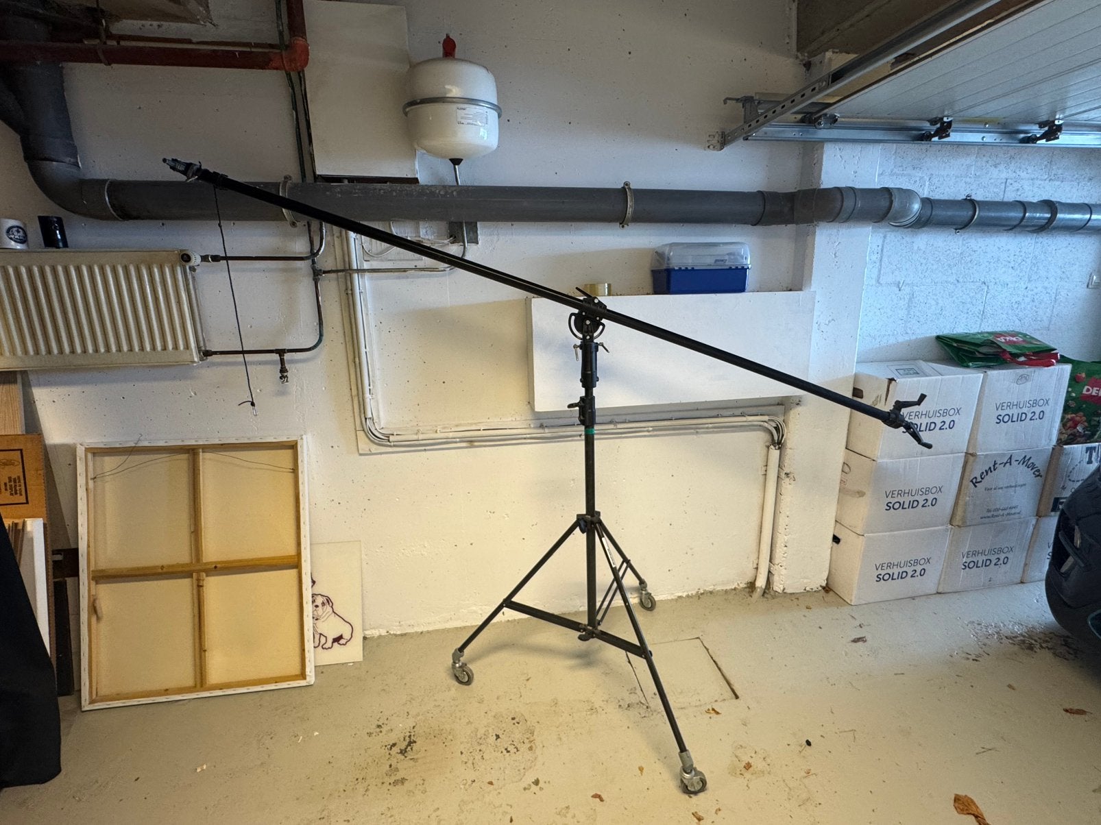 Manfrotto statief met boom, Ophalen, Zo goed als nieuw