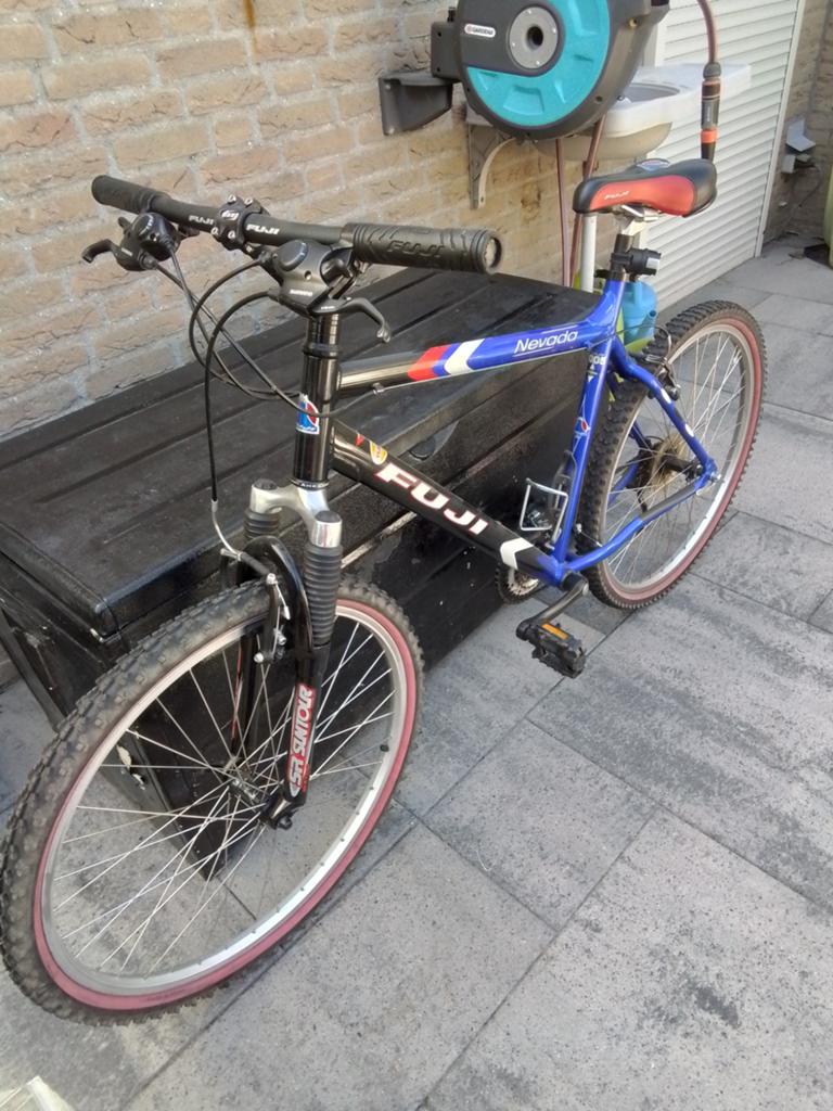 Fuji Nevada Mountainbike - Blauw/Zwart, 26 inch,250, Hardtail, Velgrem, Ophalen of Verzenden, Zo goed als nieuw