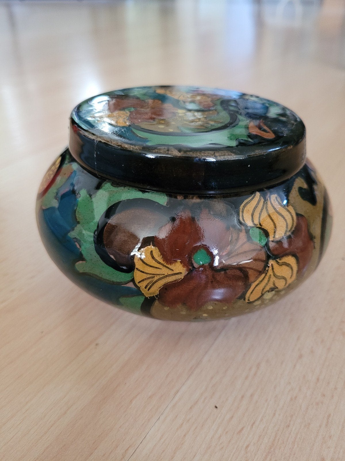Vintage plateel potje pot met deksel art-deco PZH, Antiek en Kunst, Ophalen of Verzenden