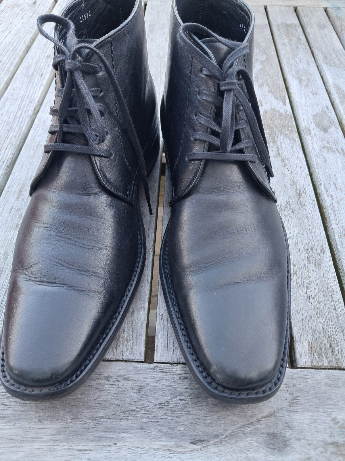 Van Lier Zwarte Leren Schoenen Maat 7, Zwart, Van Lier, Ophalen of Verzenden, Gedragen