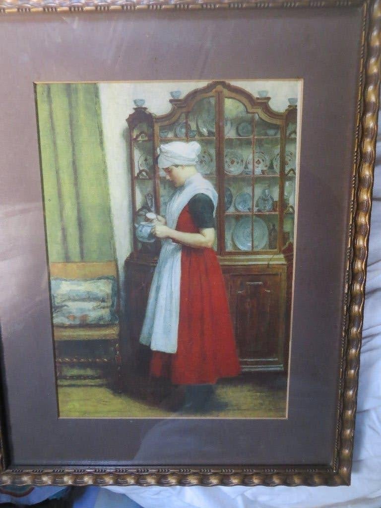 Nic. v.d Waay, mooie gekl afb. v/e  vroegere dienstmeisje, Antiek en Kunst, Ophalen, Oud hollands, Portret of Personen
