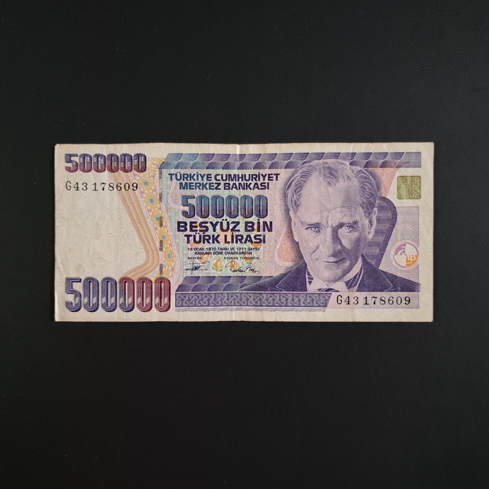 500000 lira Turkije #055, Postzegels en Munten, Bankbiljetten | Europa | Niet-Eurobiljetten, Verzenden, Overige landen, Los biljet