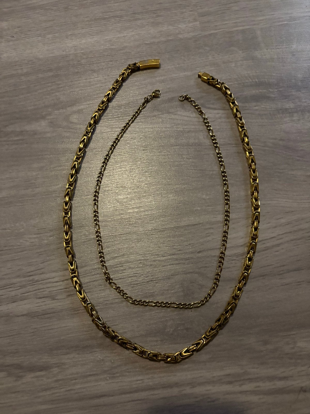 Gouden kettingen set - 2 stuks, Ophalen of Verzenden, Zo goed als nieuw, Goud, Overige materialen