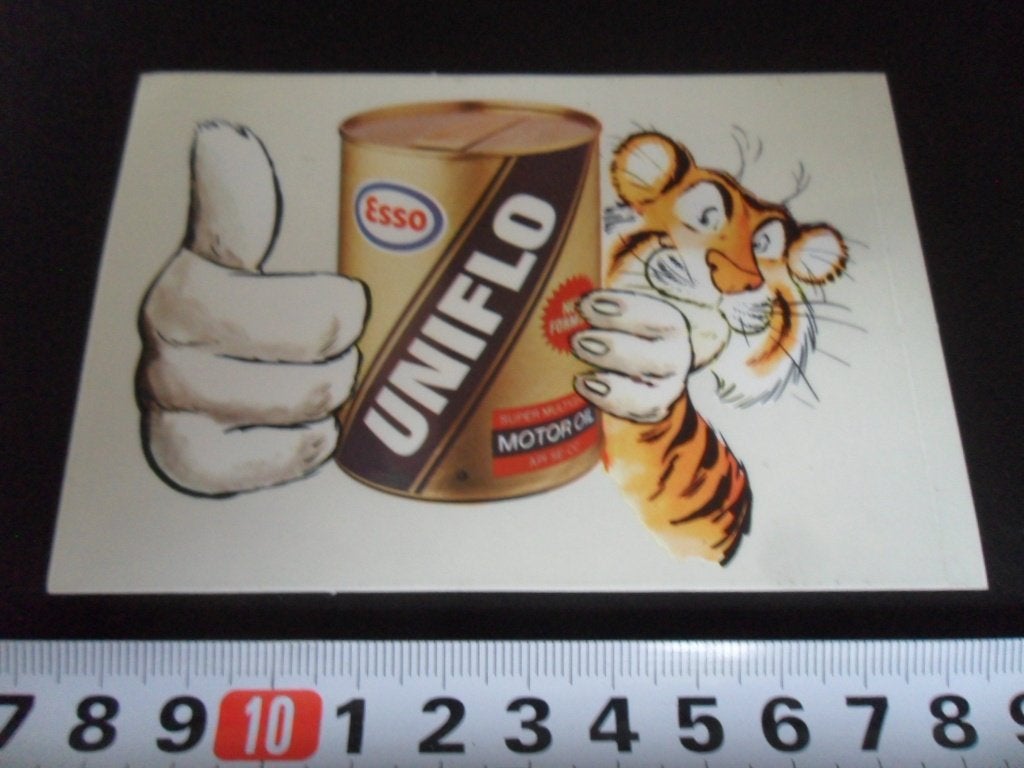 sticker auto - transparant ESSO motor oil strip duim tijger, Ophalen of Verzenden, Zo goed als nieuw