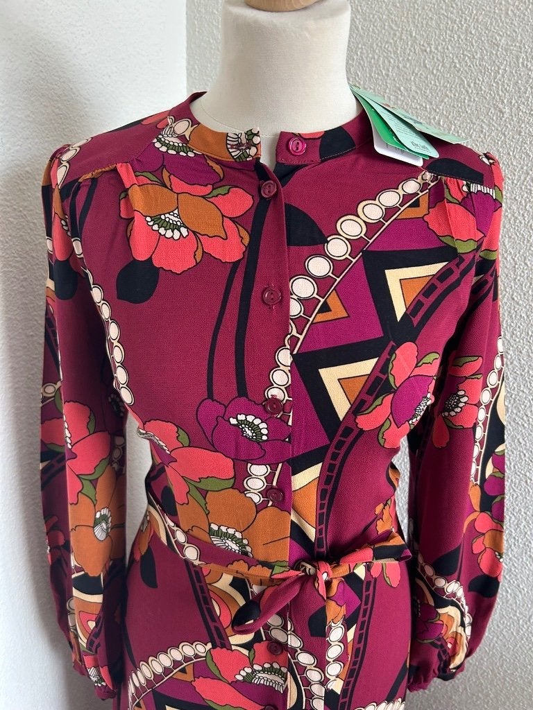 King Louie maat 38 Stella maxi dress Lovechild 1990, Maat 38/40 (M), Paars, Ophalen of Verzenden, Zo goed als nieuw