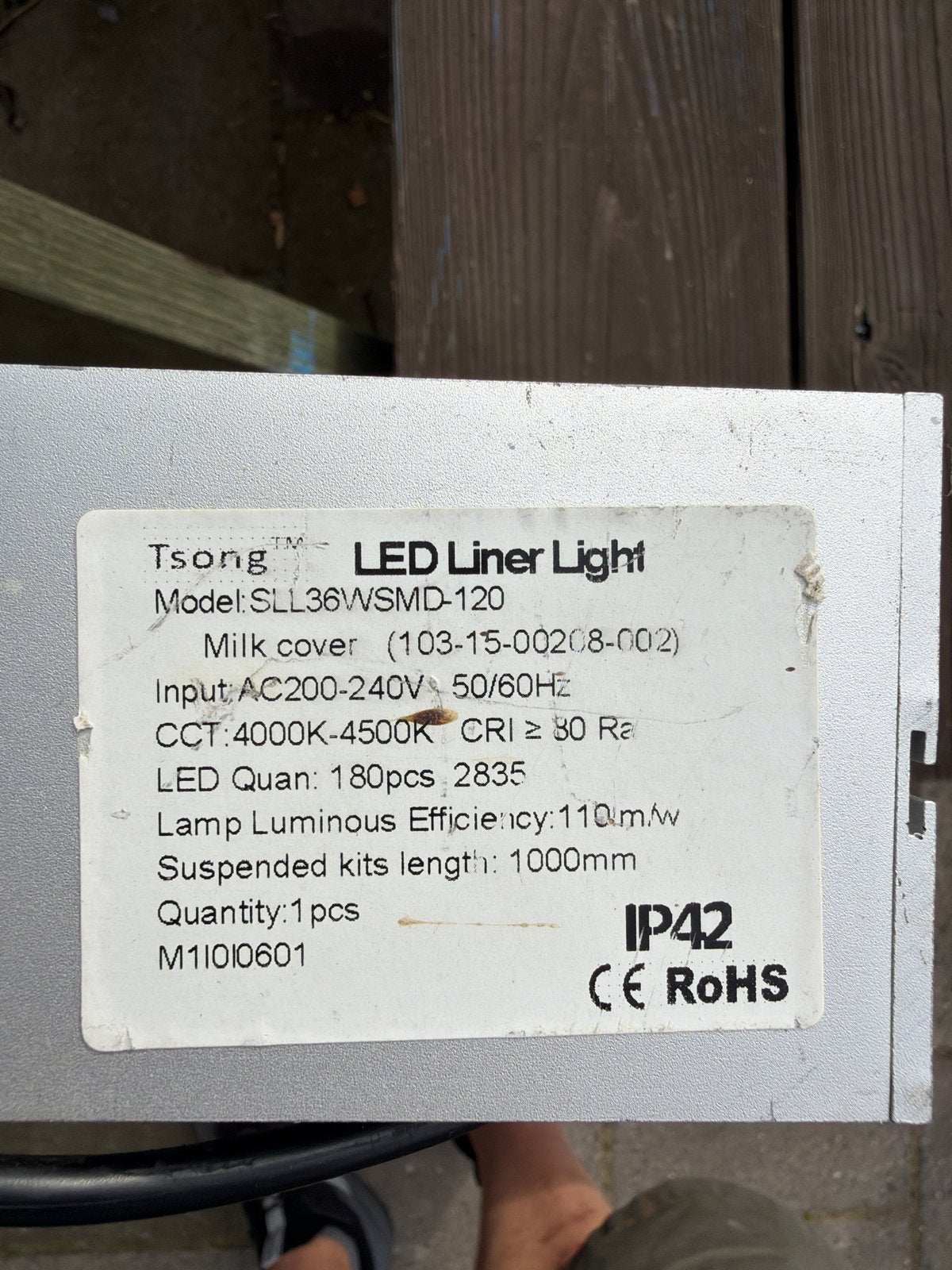 Tsong LED Liner Light SLL36WSMD-120 (2 stuks), 30 tot 60 watt, Led-lamp, Gebruikt, Overige fittingen