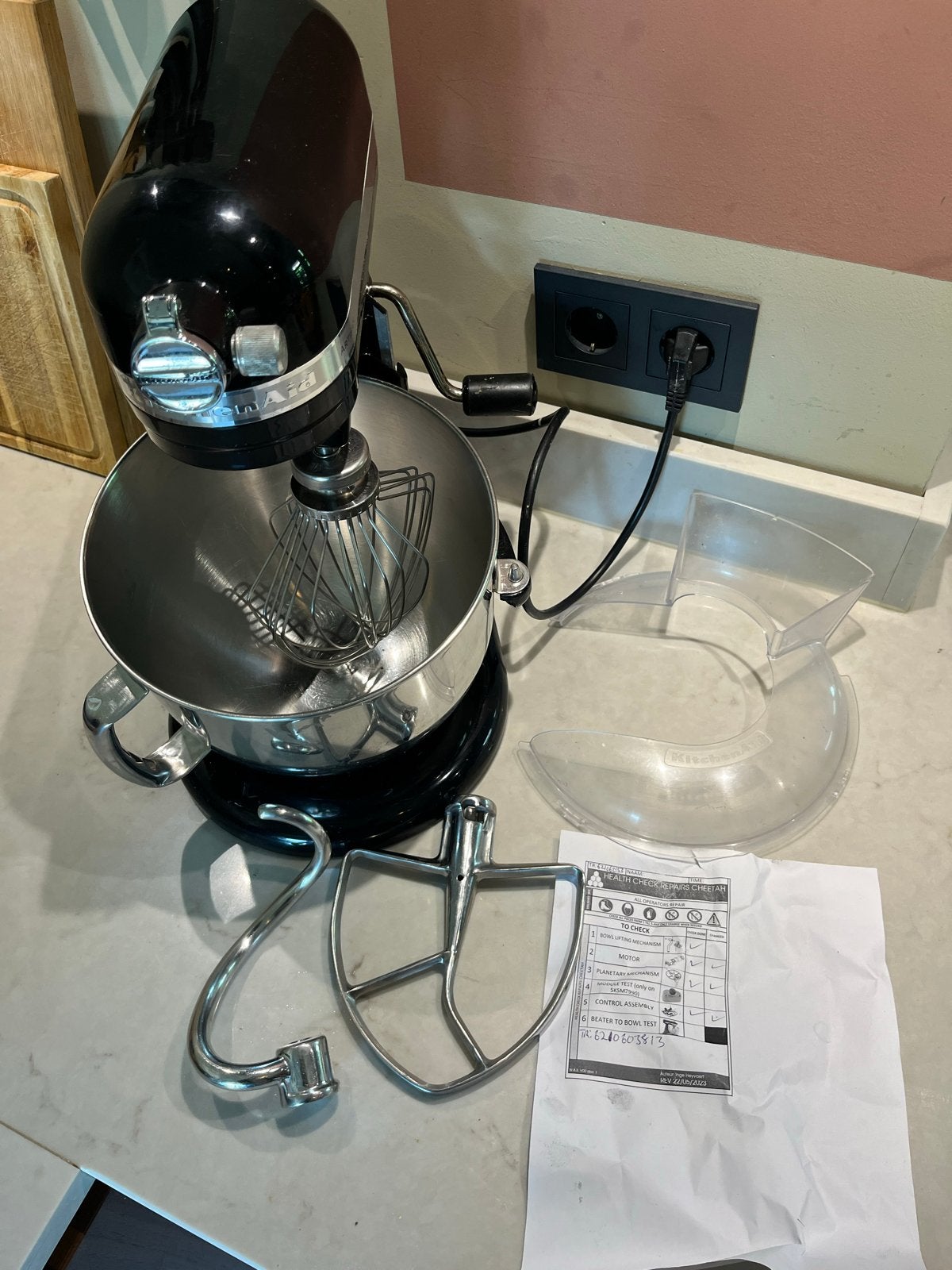 KitchenAid Artisan Keukenmixer Zwart XL 6 liter, 4 liter of meer, 3 snelheden of meer, Ophalen of Verzenden, Zo goed als nieuw