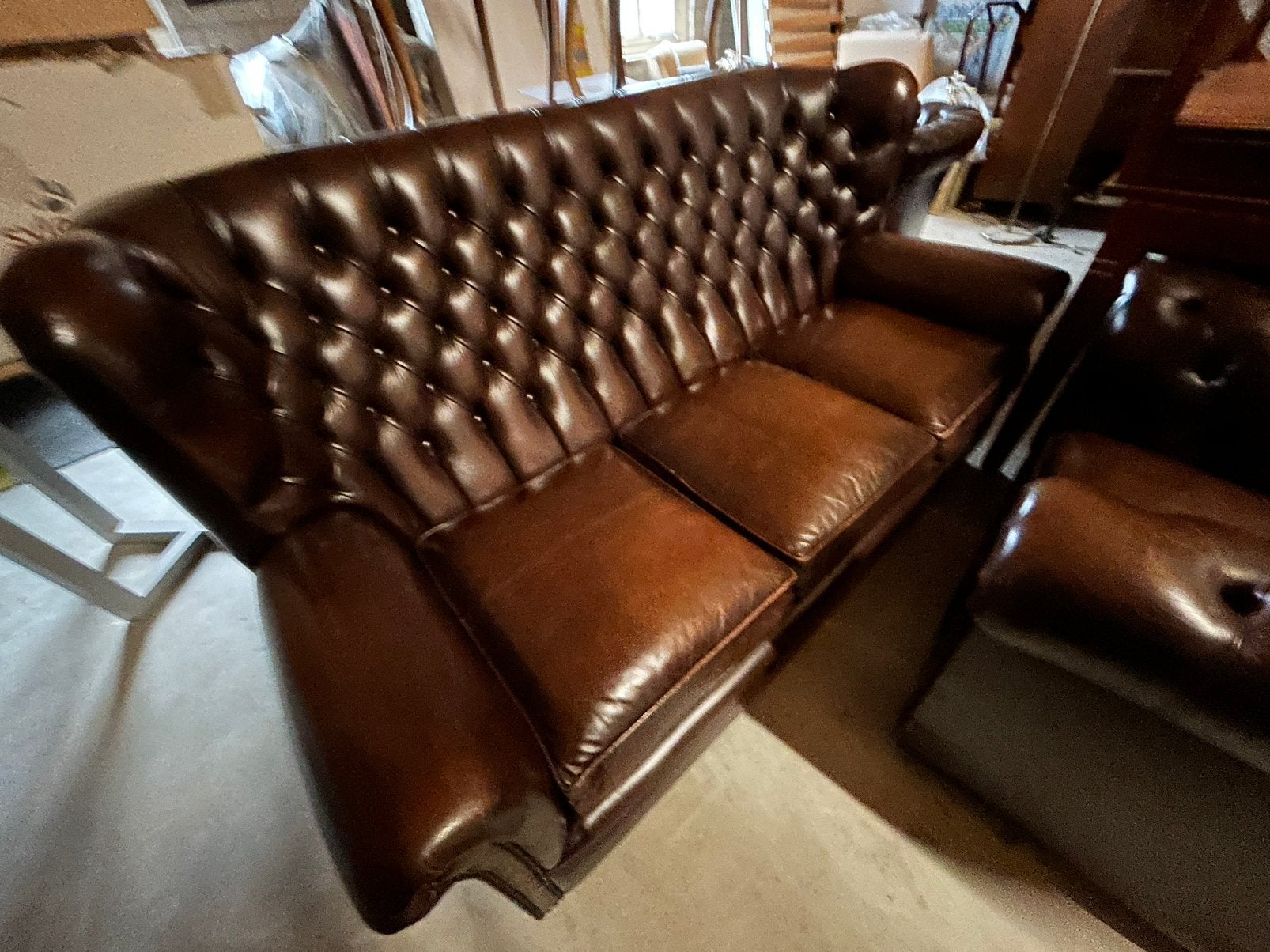 Chesterfield drie zits bank, Ophalen, Rechthoekig, 125 cm of meer