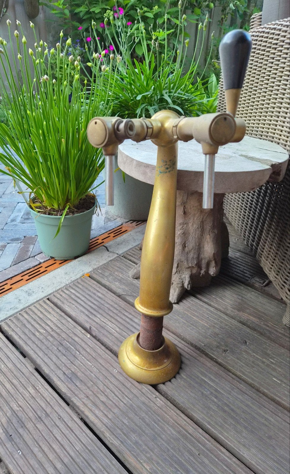 Vintage messing biertap, uniek decoratiestuk, Verzamelen, Biermerken, Ophalen
