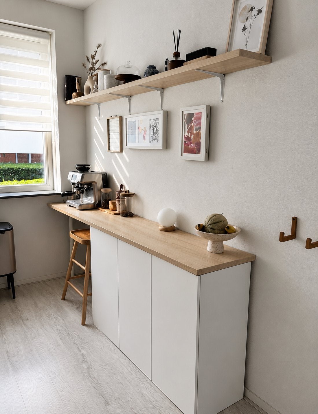 Complete IKEA METOD koffiecorner  maatwerk incl barkruk, Ophalen, Zo goed als nieuw, Wit, Overige typen