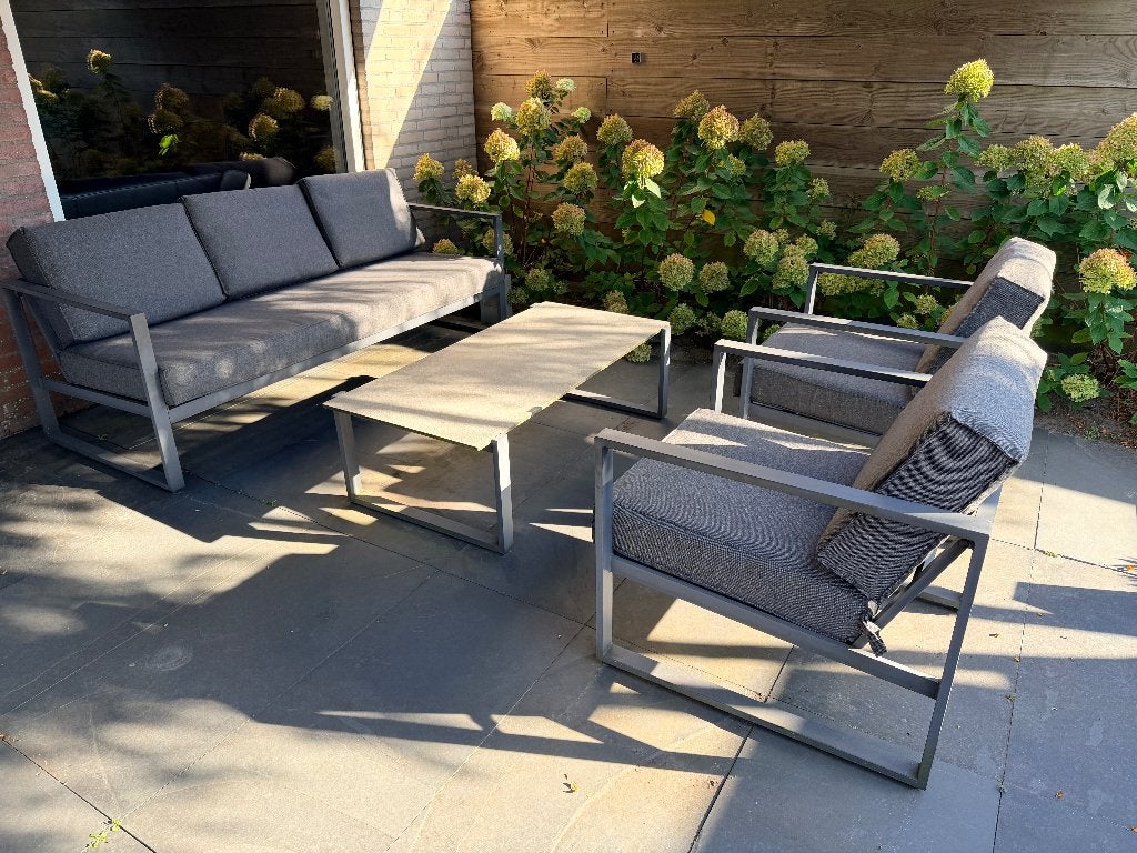 Lounge Tuinset, Ophalen, 5 zitplaatsen, Aluminium, Zo goed als nieuw