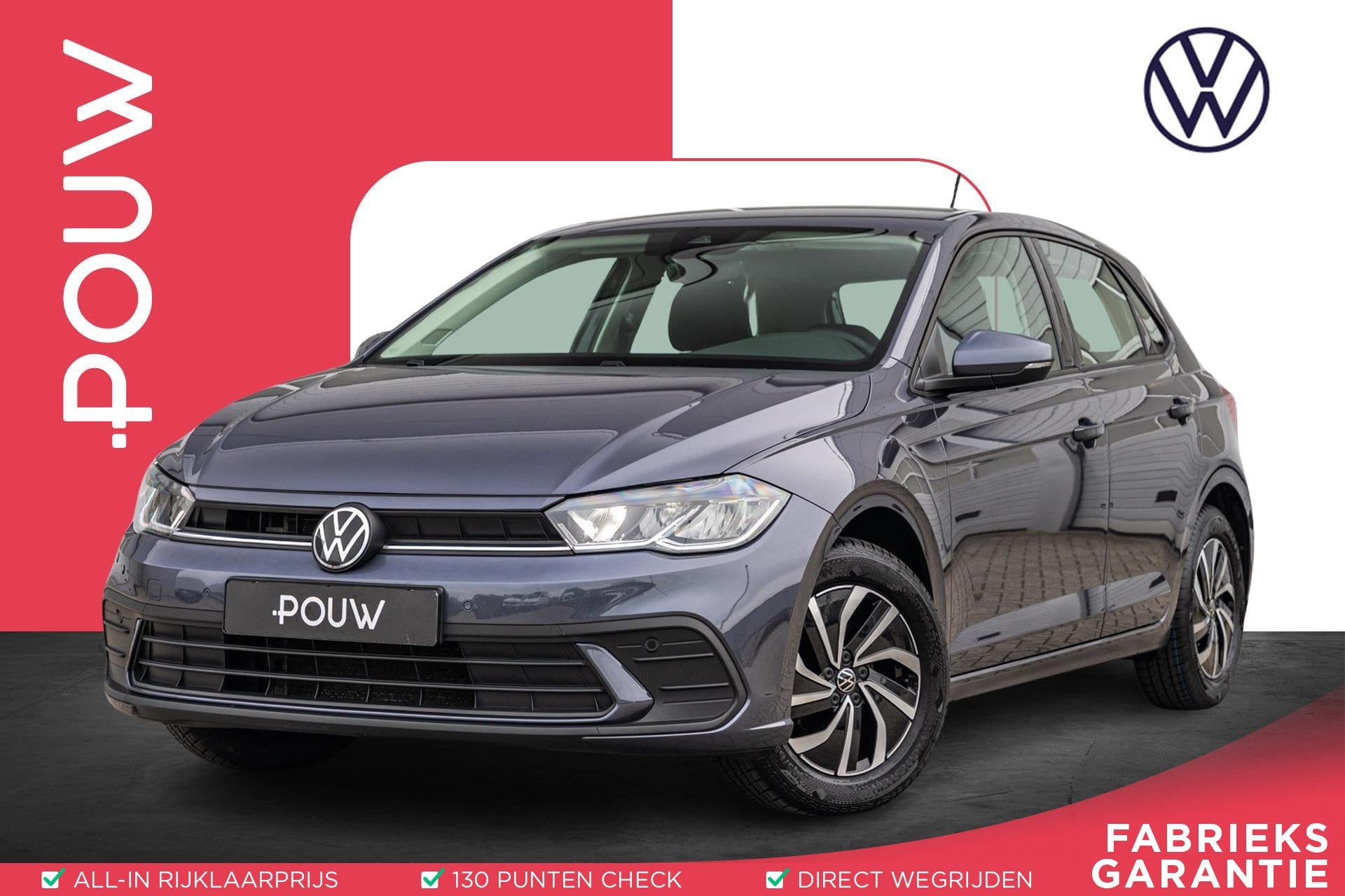 Volkswagen Polo 1.0 TSI 95pk Life | App Connect | Parkeersen, Voorwielaandrijving, 12 maanden, Stof, Gebruikt