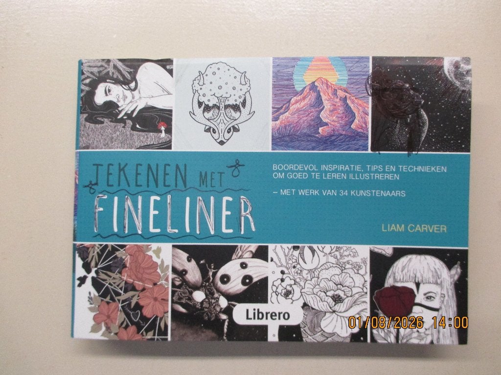 Tekenen met fineliner-Liam Carver, Ophalen of Verzenden, Zo goed als nieuw, Boek of Gids