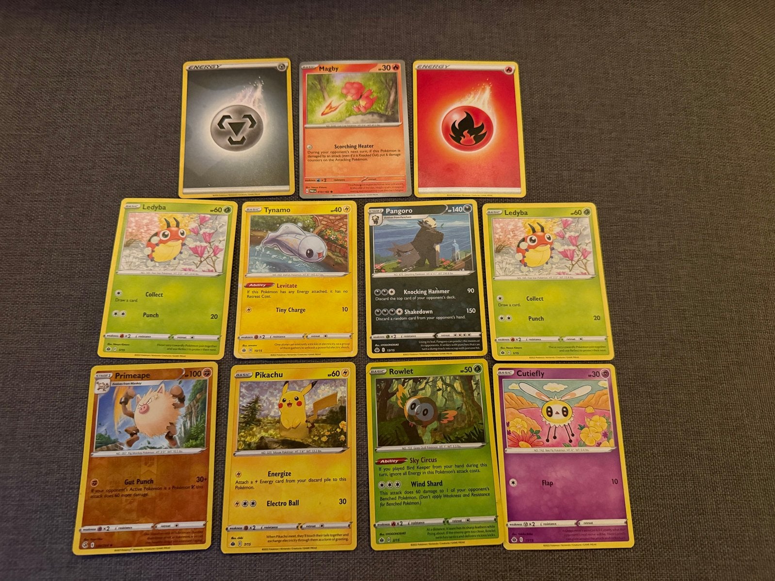 Pokémon Kaarten Collectie - Pikachu, Primeape, Ledyba, etc., Ophalen of Verzenden, Gebruikt, Meerdere kaarten
