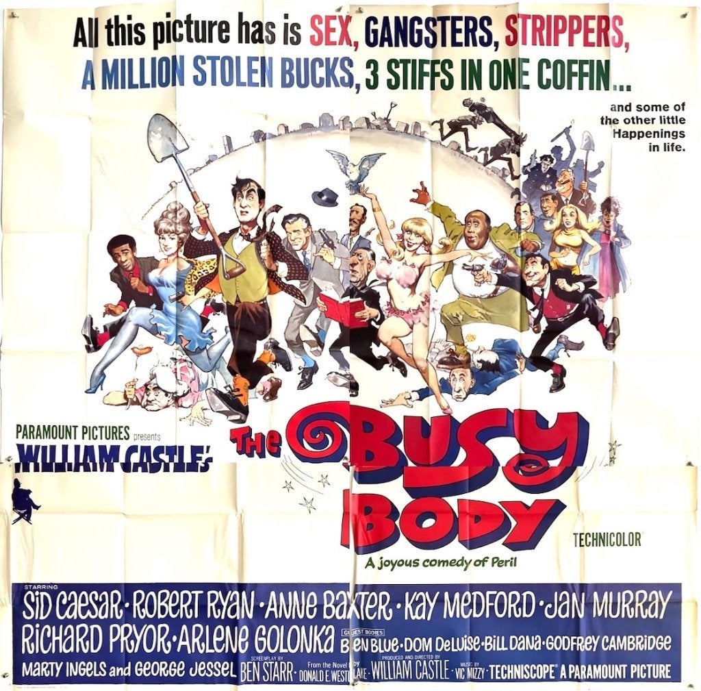 The Busy Body (1966) - Frazetta - Originele filmposter, Verzenden, Gebruikt, A1 t/m A3, Film en Tv