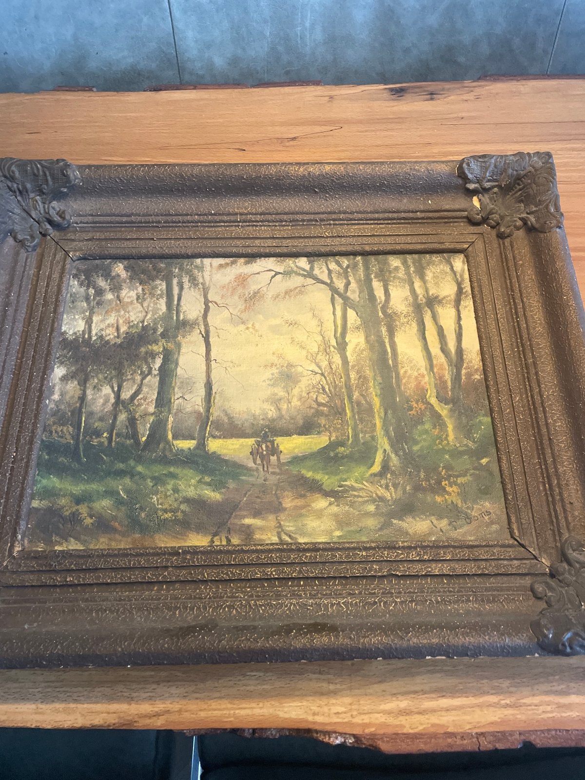 Oud Hollands Landschap Schilderij - Gesigneerd T. Ooms, Antiek en Kunst, Kunst | Schilderijen | Klassiek, Doek, Oud hollands, Ophalen of Verzenden