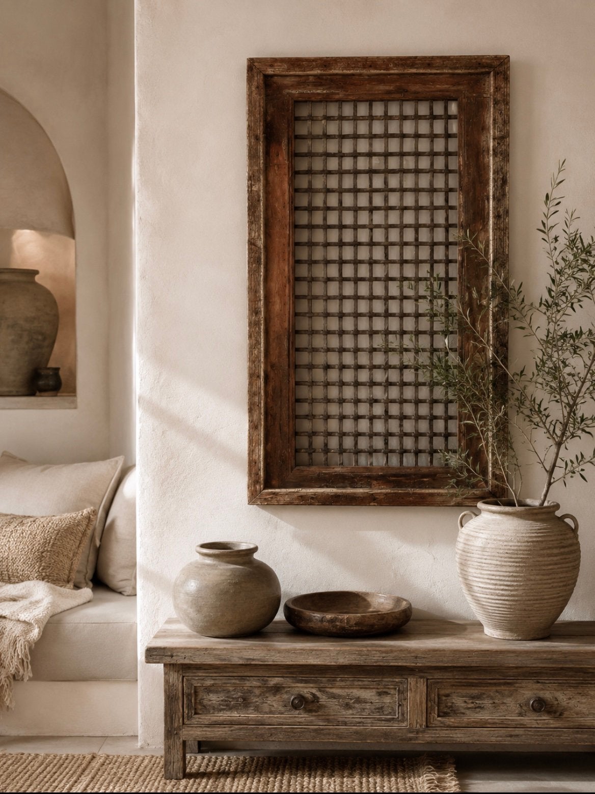 Prachtig oud Nepalees raamwerk  boho/ibiza/werelds wonen, Ophalen, Zo goed als nieuw