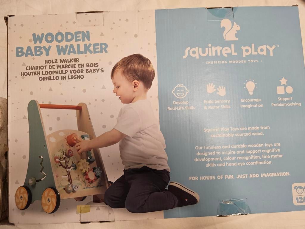Nieuwe Houten Baby Loopwagen - Squirrel Play, Ophalen of Verzenden, Nieuw, Overige typen, Met wieltjes