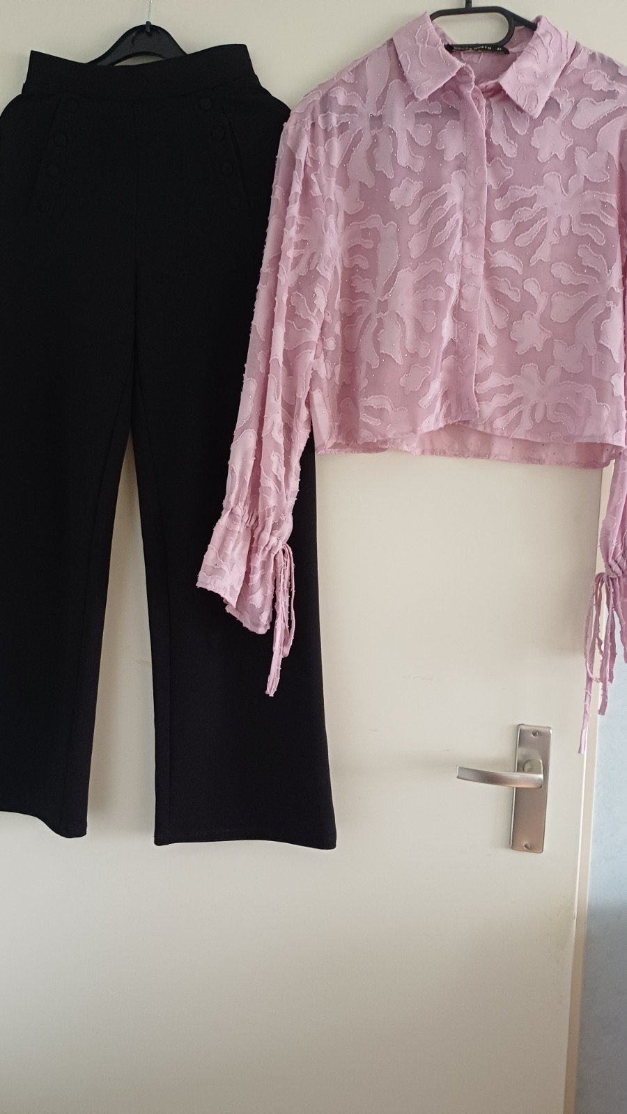 Leuke set maat 34 Broek en bloes (Guts&Gusto / H&M), Overige typen, Zwart, Ophalen of Verzenden, Zo goed als nieuw