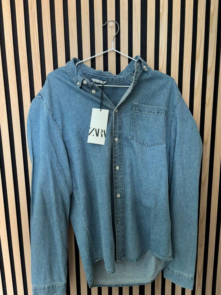 Nieuw Zara spijkeroverhemd maat M, Zara, Blauw, Nieuw, Halswijdte 39/40 (M)