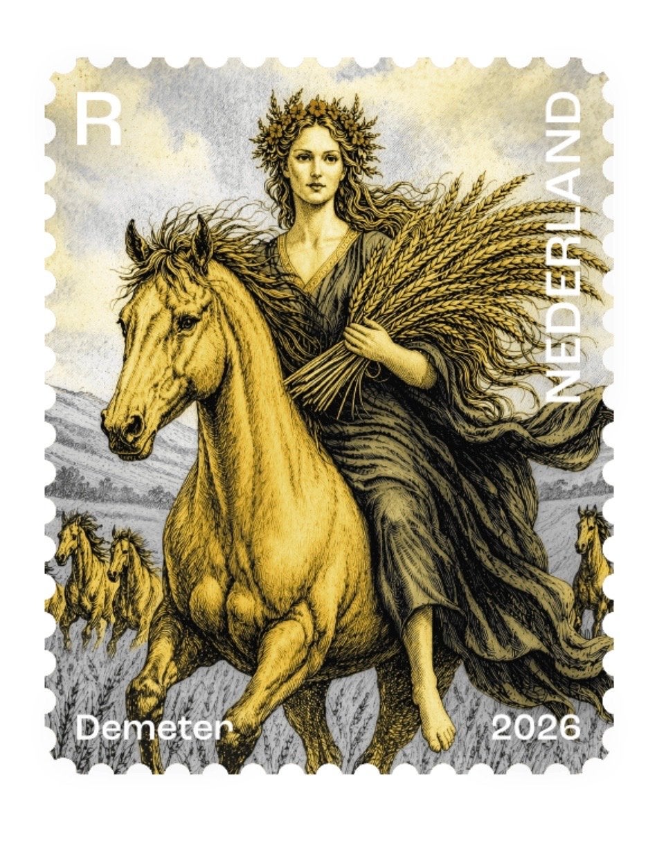 Crypto stamp 5 Demeter (2026) GEEL, Verzenden, Na 1940, Postfris