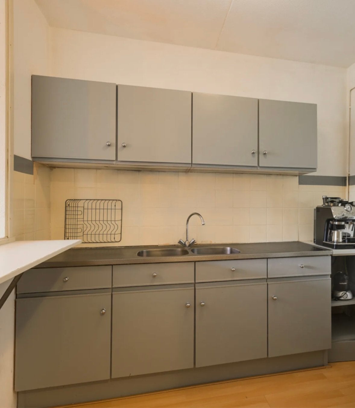 Groen keukenblok - Gratis ophalen, Huis en Inrichting, Ophalen, Gebruikt, Enkelwandige keuken, Staal of Rvs