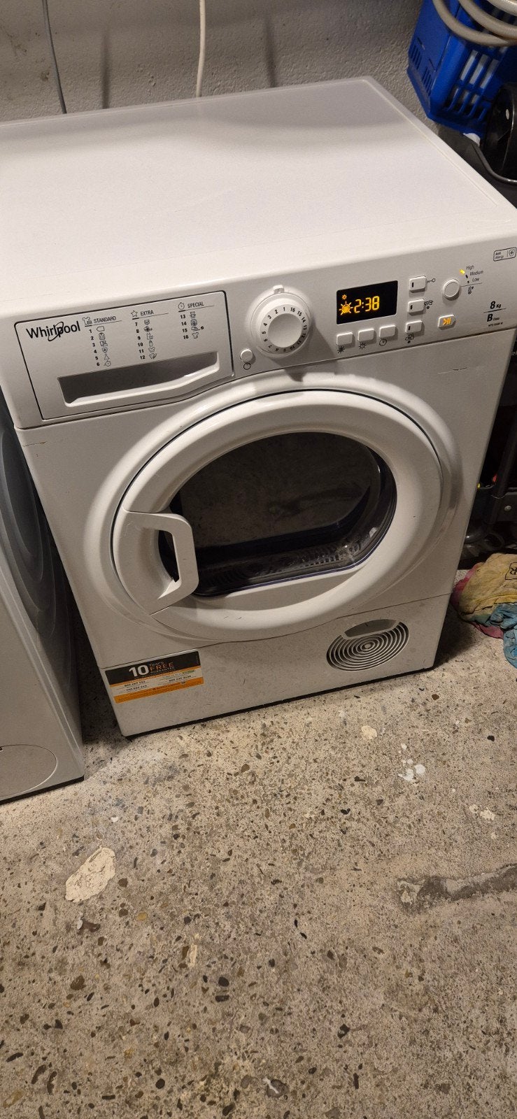 whirpool droger - 8kg inhoud, Witgoed en Apparatuur, Wasdrogers, Gebruikt, 8 tot 10 kg, Ophalen of Verzenden, Voorlader