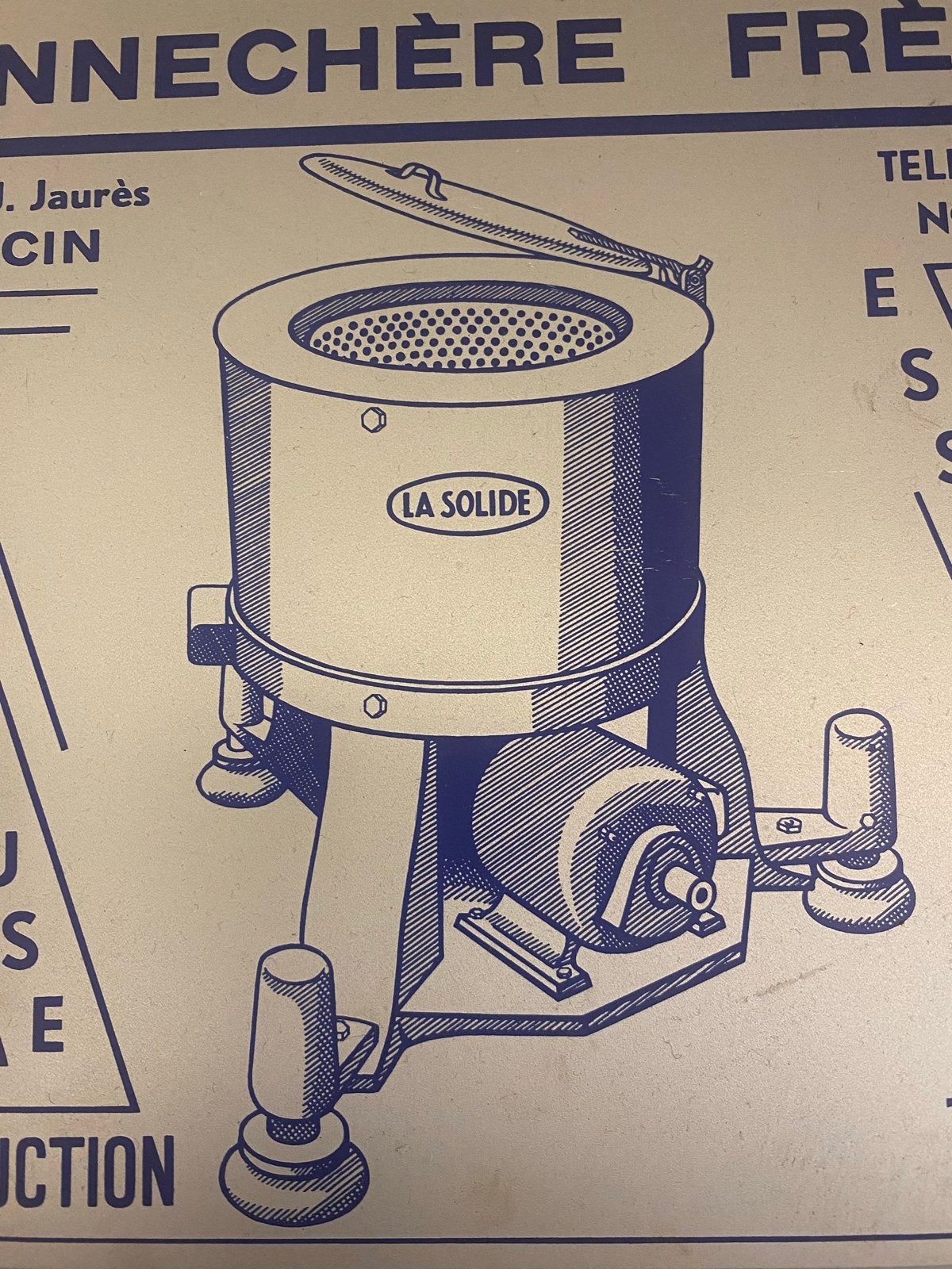 Vintage reclamebord Bonneschere Frères - Wasmachine, Ophalen of Verzenden